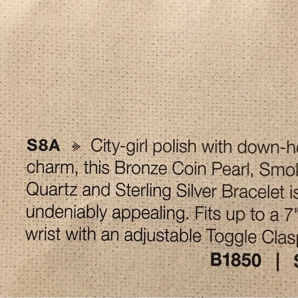 Silpada Sterling Silver Bronze Coin Pearl Bracelet toggle clasp. - Picture 5 of 6